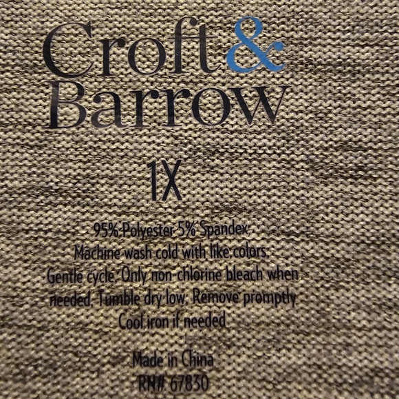 EUC Croft&Barrow 3/4 Length Sleeved Floral Top - 1X - Picture 2 of 5